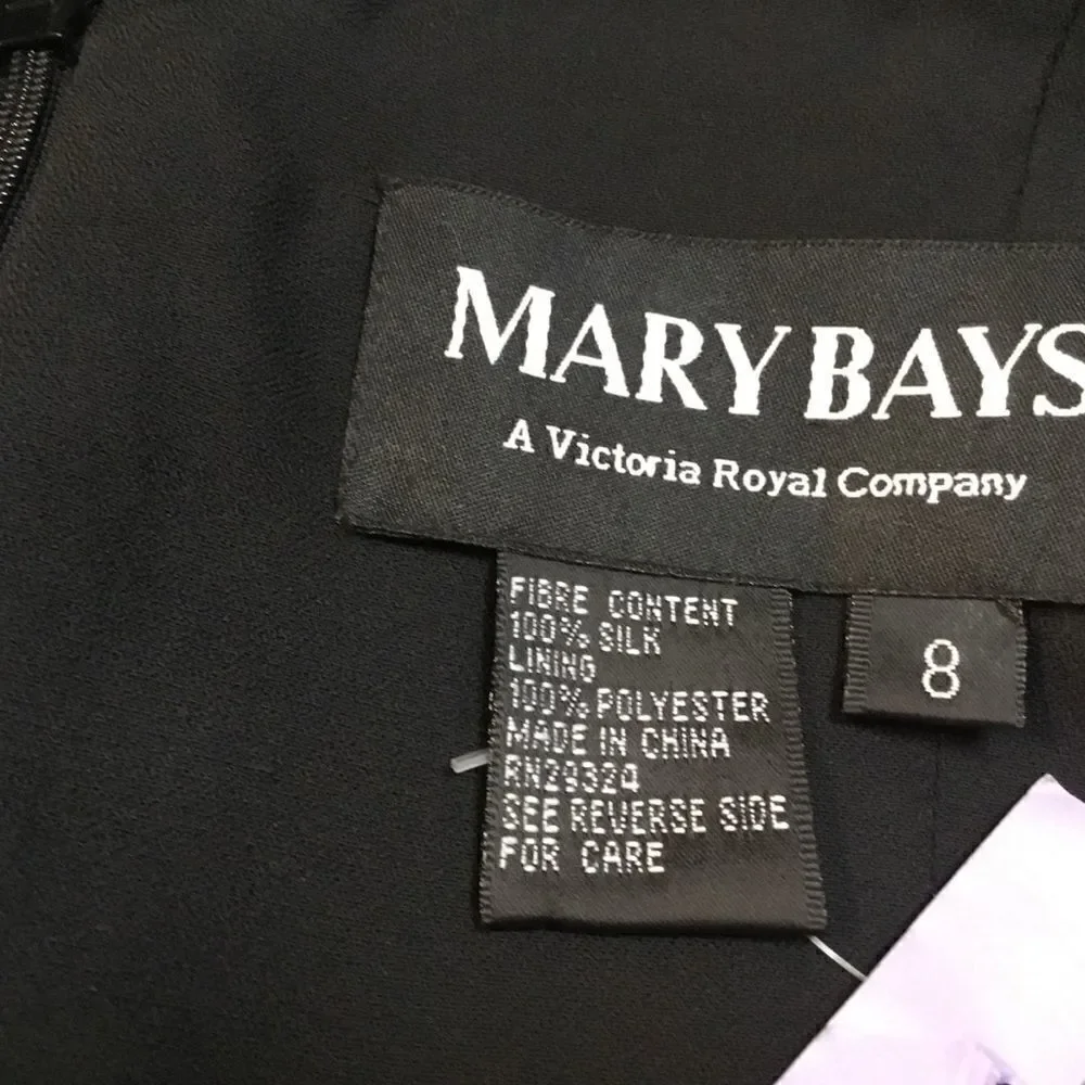 NWT Mary Bays/Victorian Royal Co.  Silk Dress Women’s Size 8. Black and White